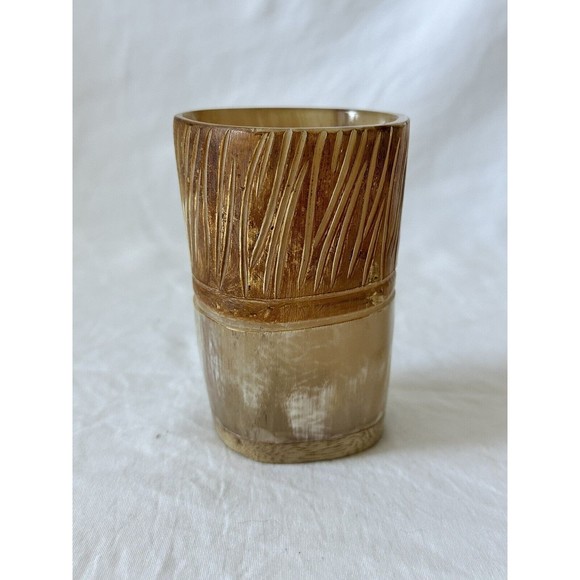 Viking Culture 4 Inch Viking Natural Animal Horn Grog Cup Shot Glass - Picture 1 of 4